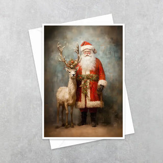 Santa Claus and Rudolph The Reindeer - Note Card