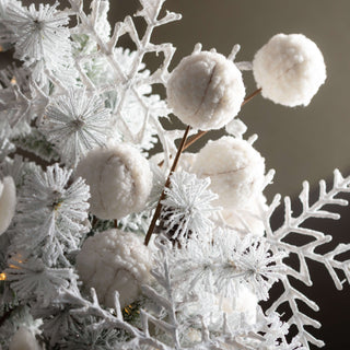 White Sherpa Poinsettia Spray