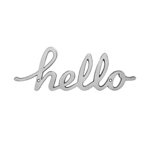 Hello Door Greeting - Choose Brass, Nickel, Bronze, Black