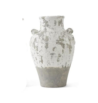 White Glazed Terracotta Vase Urn- Choose Style