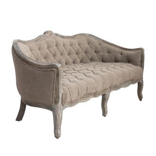 Bouclé Fabric Upholstered Pintucked Sofa