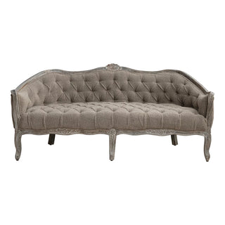 Bouclé Fabric Upholstered Pintucked Sofa