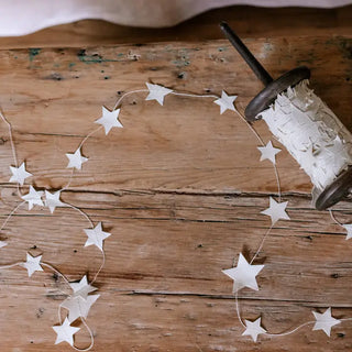 Paper Star Garland on Wooden Spool