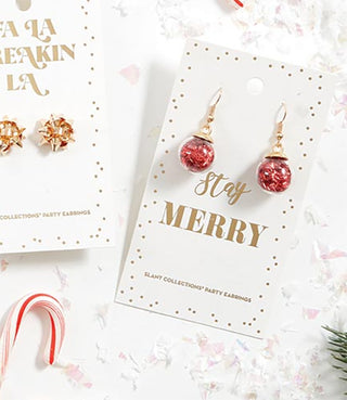 Stay Merry - Tinsel in Glass Ball Earrings