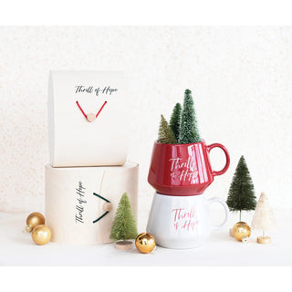 Thrill of Hope Holiday Mug with Wooden Gift Box - Choose Red or White