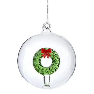 Glass Christmas Ball - Wreath