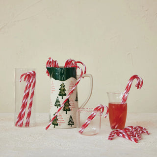 Set of 10 Plastic Candy Cane Drink Stirrers - Choose Size