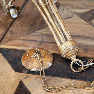 Weathered Gold-Tone Chandelier