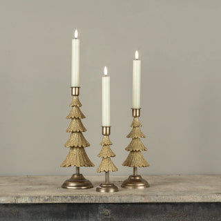 Gold Tree Taper Candle Holder - Choose Size