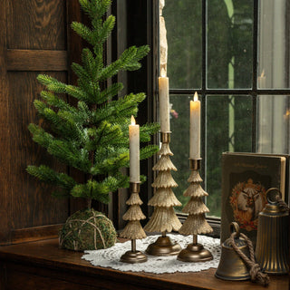 Gold Tree Taper Candle Holder - Choose Size