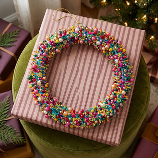 11" Magpie Multicolor Beaded Wreath