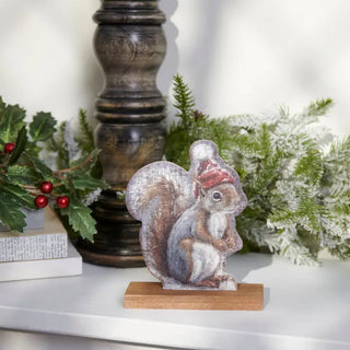 Winter Squirrel Stand-Up Decor