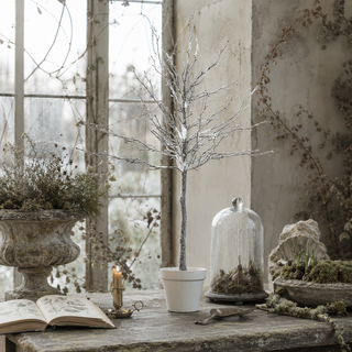 34" Snow Covered Twig Tree