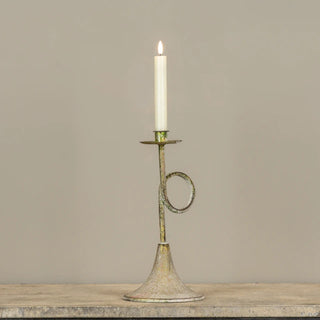 Gold Trumpet Taper Candle Holder - Choose Size