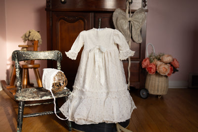Found Vintage French Christening Gown and Bonnet