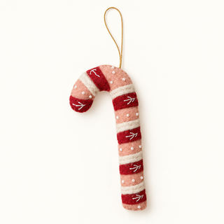 Handmade Felt Candy Cane Ornament - Choose Style