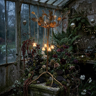 Gilded Oak Branch Hanging Tealight Candelabra