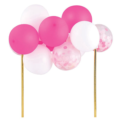 Pink and White Balloon Cake Topper