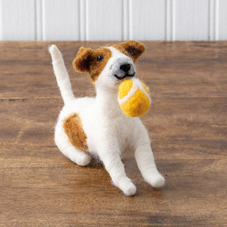 Little Felt Dog With Ball
