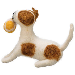 Little Felt Dog With Ball