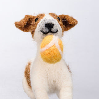 Little Felt Dog With Ball