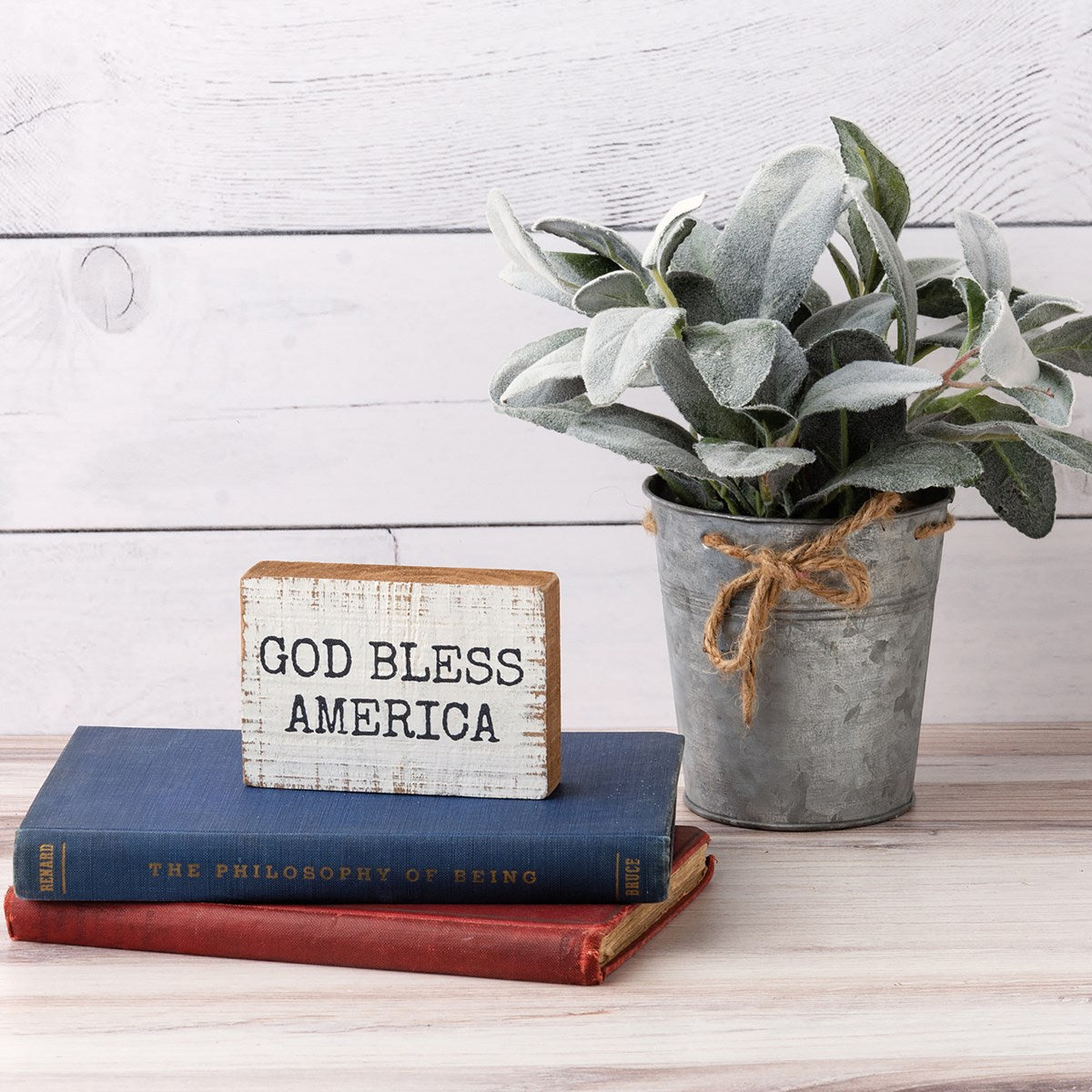 God Bless America Block Sign