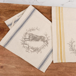 Jumping Rabbit Kitchen Towel - Blue