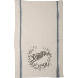 Jumping Rabbit Kitchen Towel - Blue