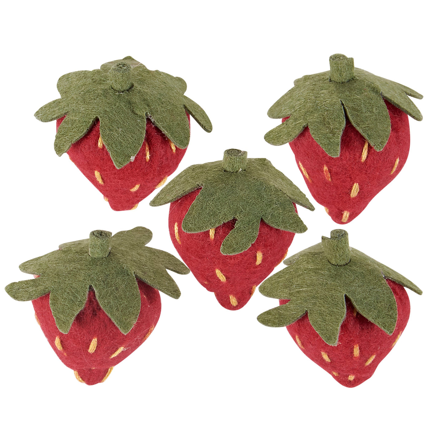 Set of 5 Felt Strawberry Magnets