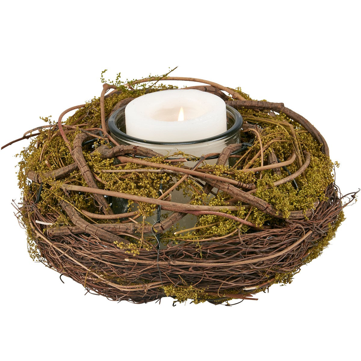 Moss Ball Candle Holder