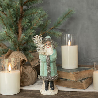 8.25" Soft Blue Velvet Belsnickle Santa