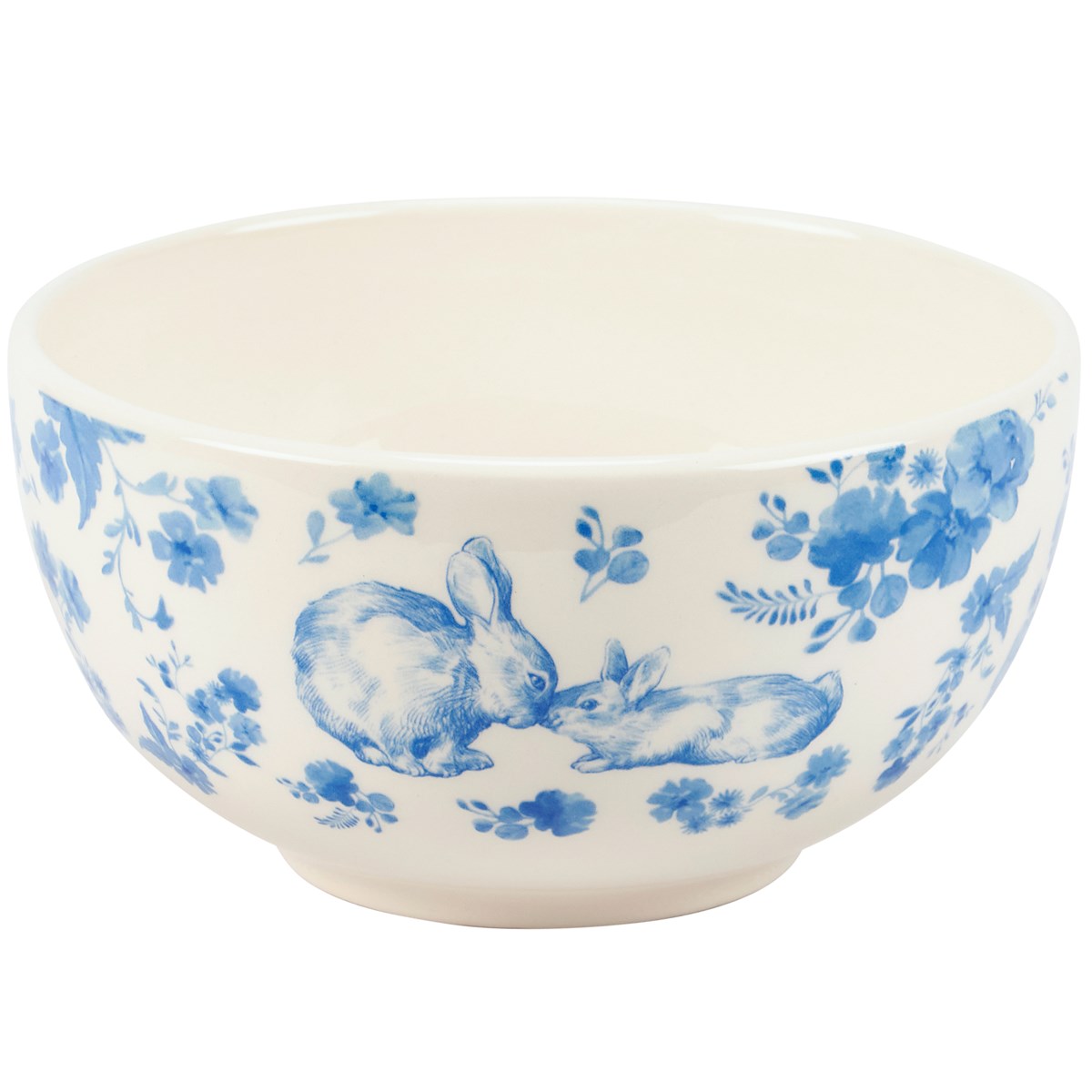 Blue Floral Rabbit Bowl