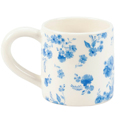 Blue Floral Rabbit Mug