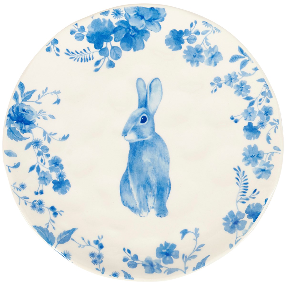 Blue Floral Rabbit Salad Plate