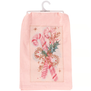 Pastel Candy Canes Kitchen Towel