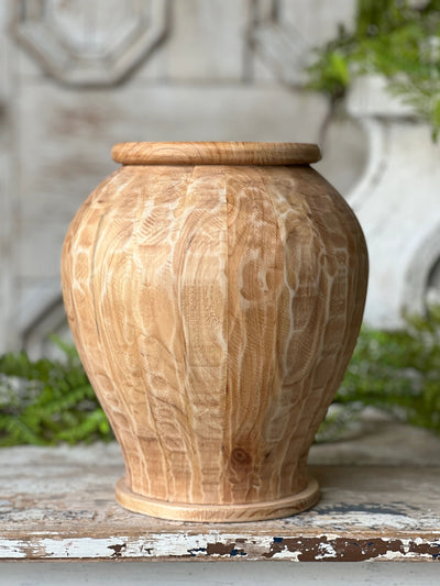 The Hawthorne Wooden Vessel Vase  - 9.5" x 11"