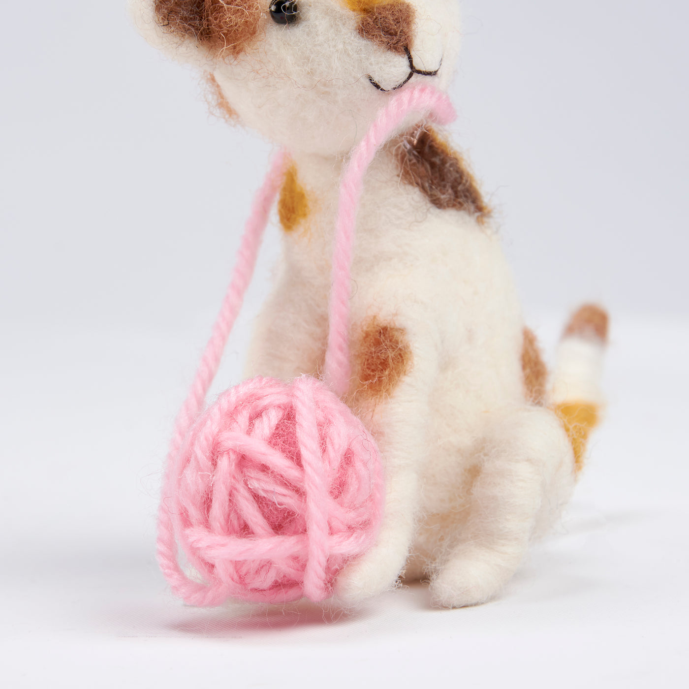 Felt Kitten with Yarn Ball