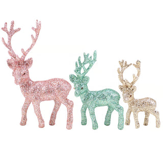 Sugarplum Woodland Glitter Deer Set of 4