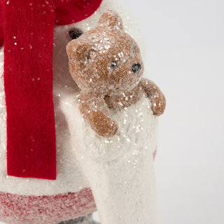 Snowman with Teddy Bear Figurine