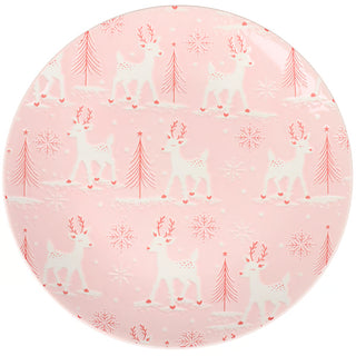 8.5" Pink Reindeer Plate