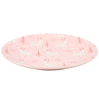 8.5" Pink Reindeer Plate
