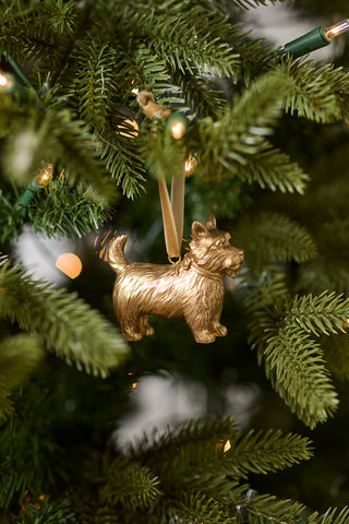 Golden Scottie Dog Ornament