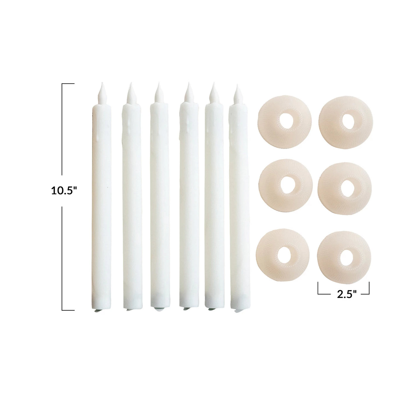 Set of 6 LED Flameless Taper Candles