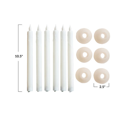 Set of 6 LED Flameless Taper Candles