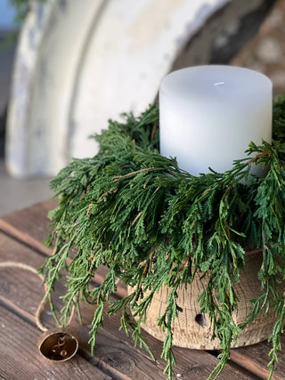 12" Real Touch Emerald Falls Candle Ring Wreath