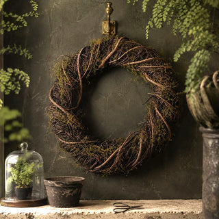 13.75" Moss and Grapevine Wreath