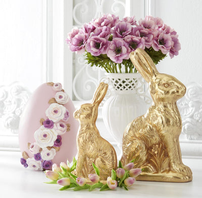 14" Gold Foil Resin Bunny