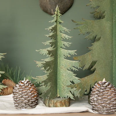 Distressed Green Metal Tree - Choose Size