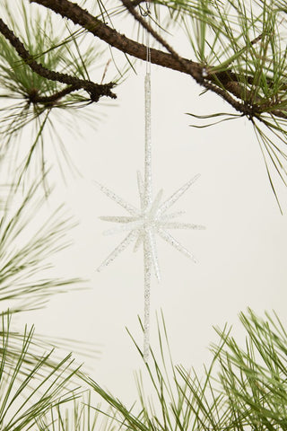 Glistening Star Ornament - Choose White or Gold