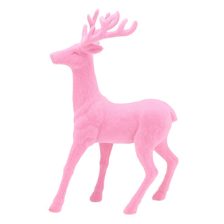 18" Flocked Reindeer - Choose Red or Pink